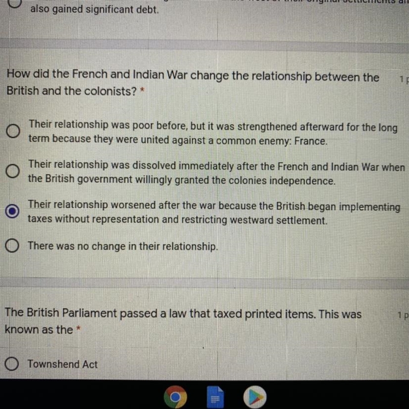 How did the French and Indian war change the relationship between the British and-example-1