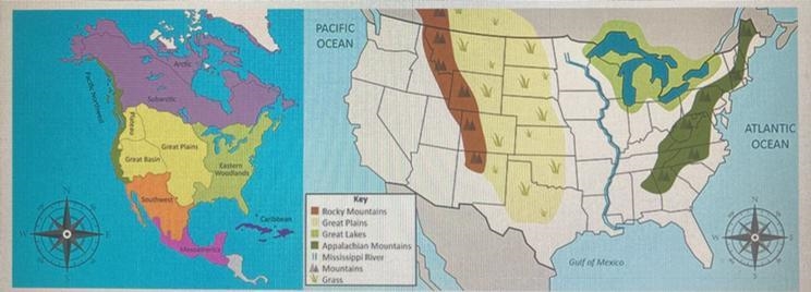 Compare the two maps, Which geographical feature formed the western boundary of the-example-1