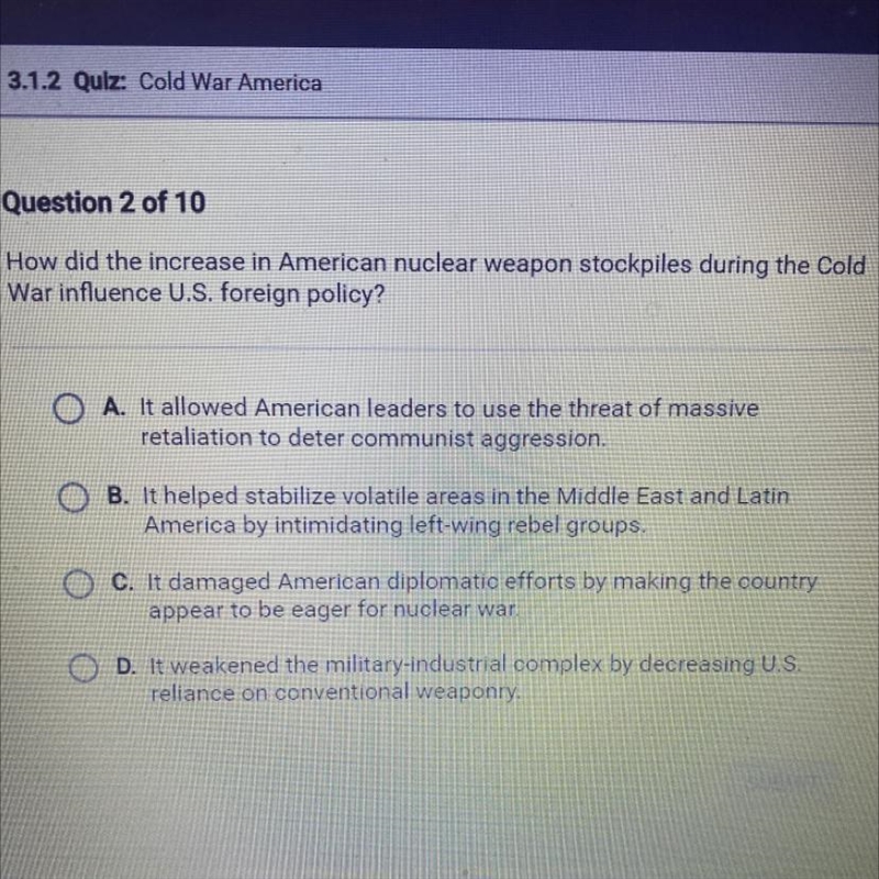 How did the increase in American nuclear weapon stockpiles during the Cold War influence-example-1