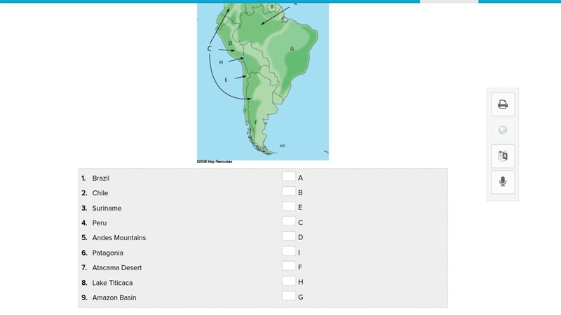 Which country is to the south of Ecuador? 18 points! (2 for each one)-example-1