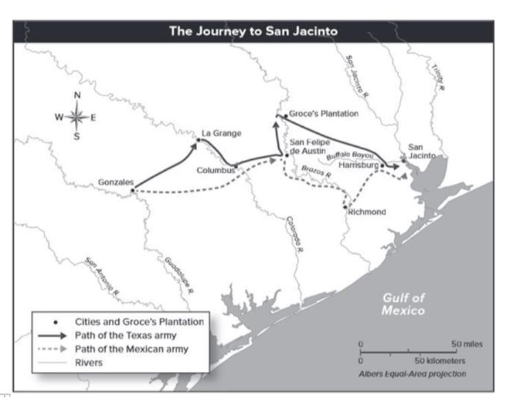 In which direction did the Texan army move after it reached San Felipe de Austin?​ Use-example-1