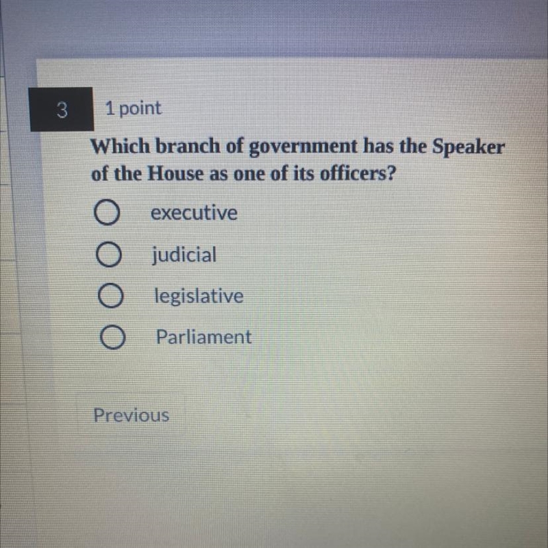 Which branch of government has the Speaker of the House as one of its officers? Help-example-1