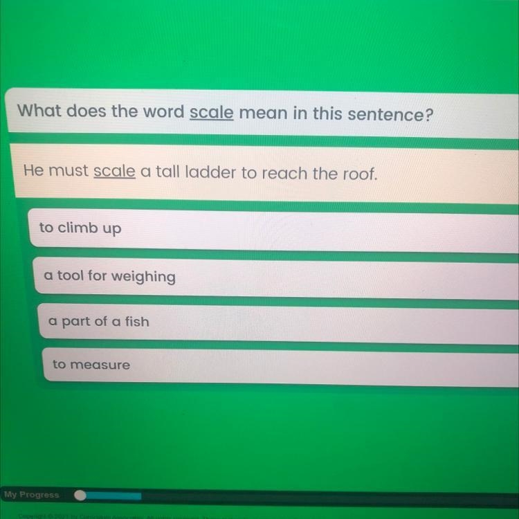 What does the word scale mean in this sentence?-example-1