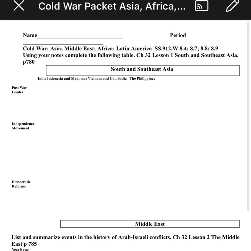 Cold War: Asia; Middle East; Africa; Latin America Help me please.-example-1