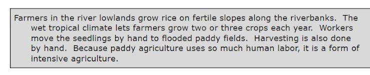 Which of the following statements does the passage support? A. Rice paddy farming-example-1