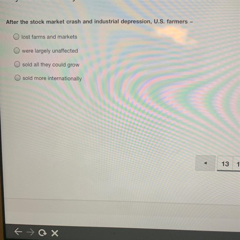 After the stock market crash and industrial depression, U.S farmers--example-1