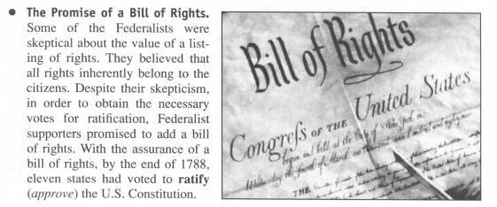 HELP ME PLS Why were they opposed to a Bill of Rights, but why did they add it?-example-1