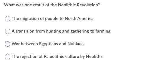 What was one result of the neolithic revolution-example-1