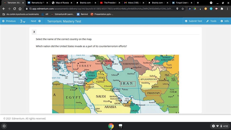 Select the name of the correct country on the map. Which nation did the United States-example-1