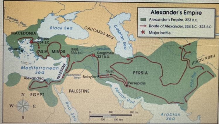 According to the map, during the Hellenistic Age culture spread as a result of A. Battle-example-1