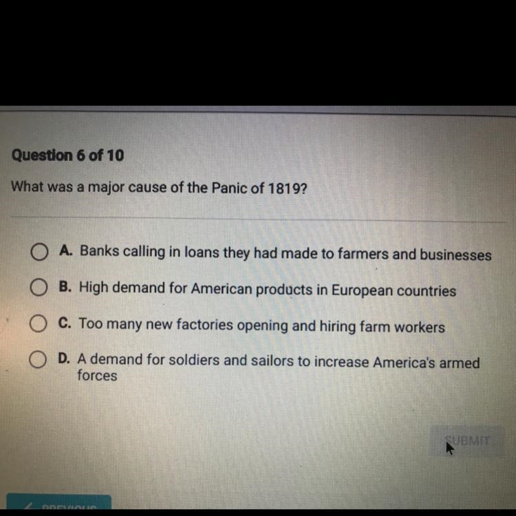 What was a major cause of the Panic of 1819?-example-1