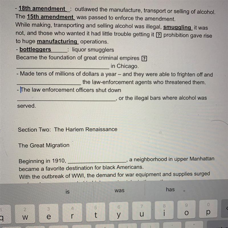 I just need help where it says bottleggers until it says served. Please I need help-example-1