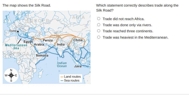 Please Help. The question is down below and it is about the Silk Road..-example-1