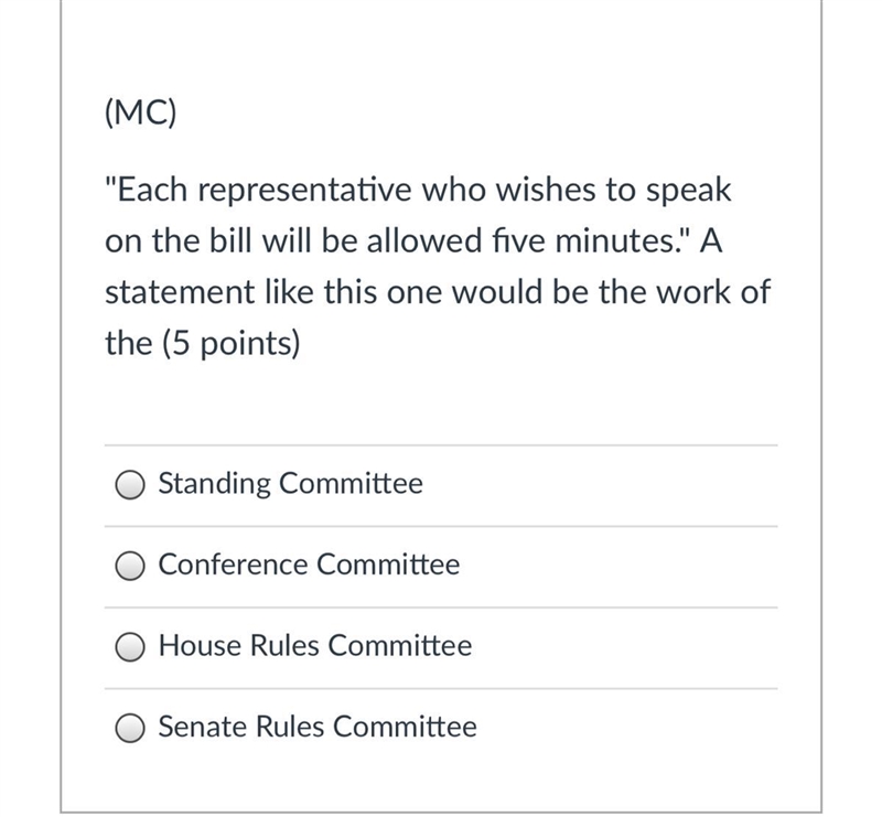 "Each representative who wishes to speak on the bill will be allowed five minutes-example-1