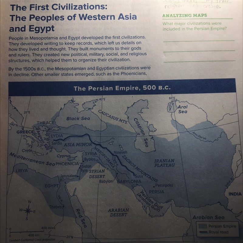 What major civilizations were included in the Persian Empire?-example-1