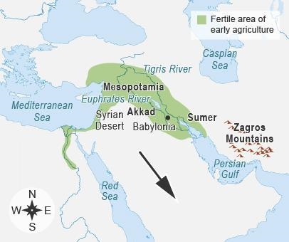 Please help! The map shows the Fertile Crescent. Which physical feature is the arrow-example-1