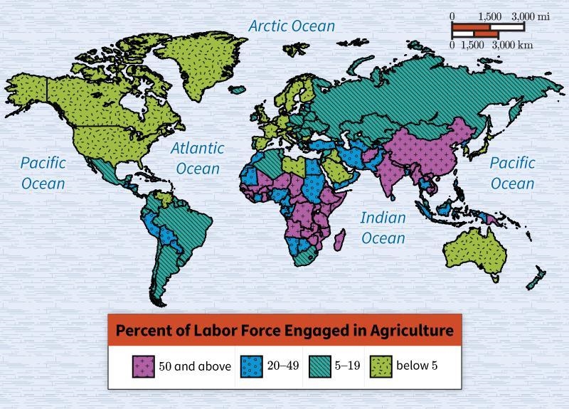 Which of the following reasons best explains why some areas on the map show at least-example-1