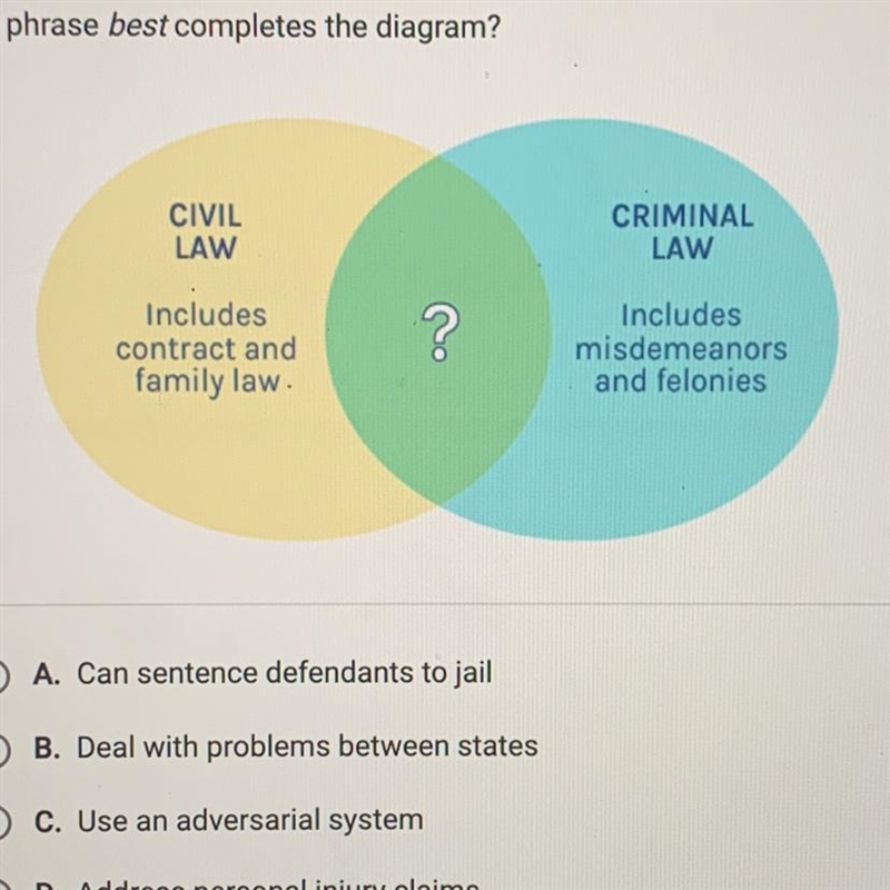 PLEASE HELP ME Which phrase best completes the diagram? A. Can sentence defendants-example-1