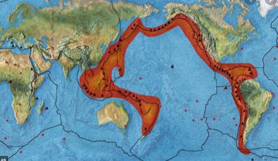 In this image, what is labeled in red? Question 15 options: Transmexican Volcanic-example-1