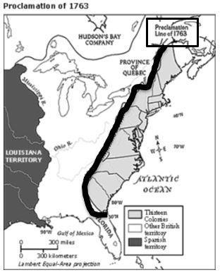 Based on the map, what did the Proclamation of 1763 create? (8.22) * A The Hudson-example-1