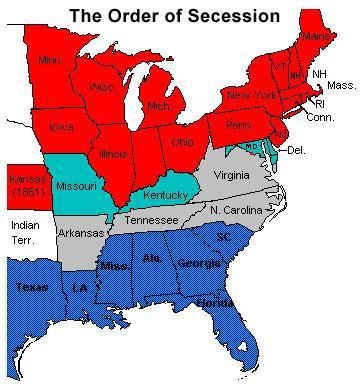 Based on the map, what did the states of Arkansas, Tennessee, North Carolina, and-example-1