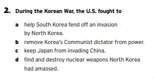 Picture with multiple choice about Korean War-example-1