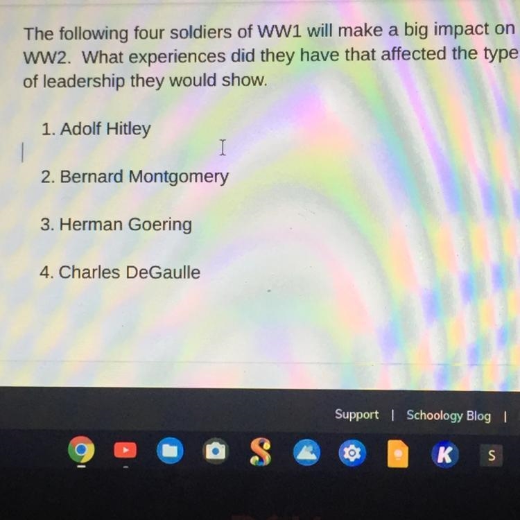 The following four soldiers of WW1 will make a big impact on WW2. What experiences-example-1