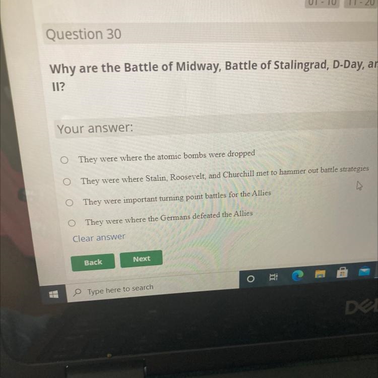 Why is the battle of Midway, Battle of Stalingrad, D.Day, and the Battle of tl Alamein-example-1