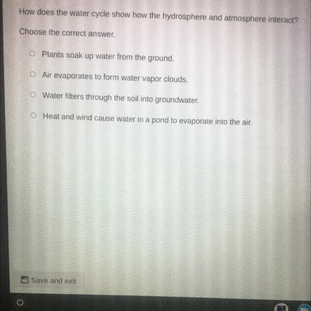 How does the water cycle show how the hydrosphere and atmosphere interact-example-1