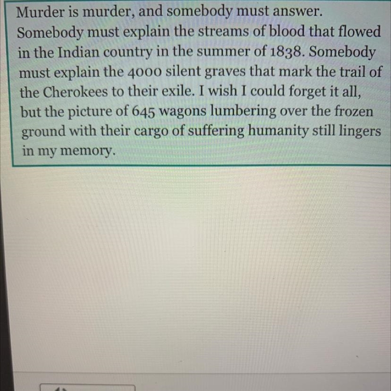 How does Burnett feel about the treatment of the Cherokee people? He supports the-example-1