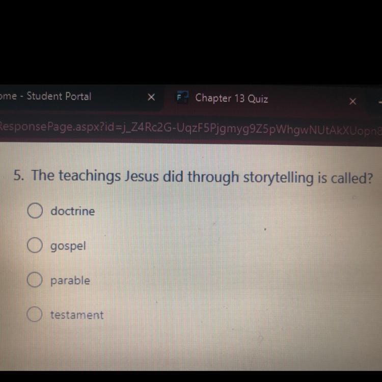 The teachings Jesus did through storytelling is called?-example-1