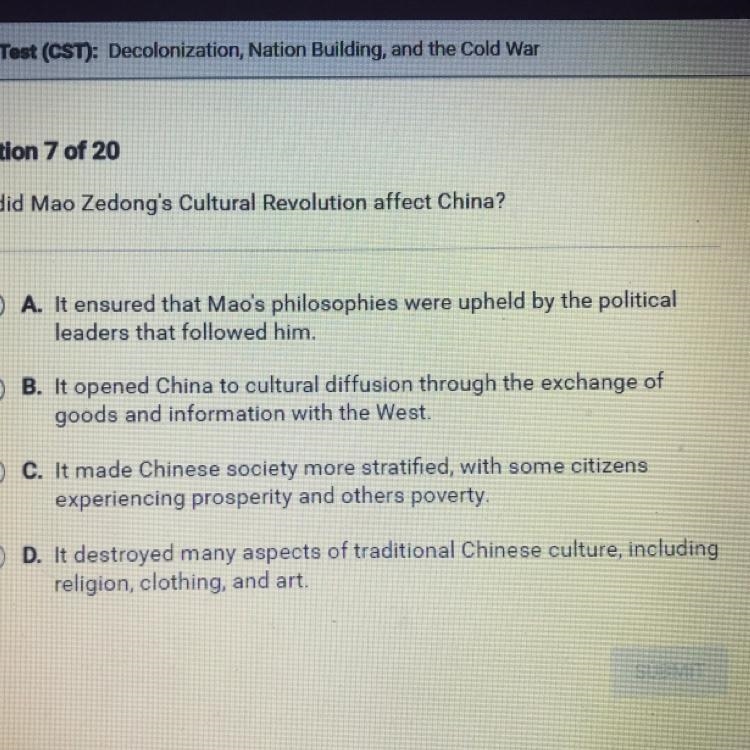 How did Mao Zedong's Cultural Revolution affect China?-example-1