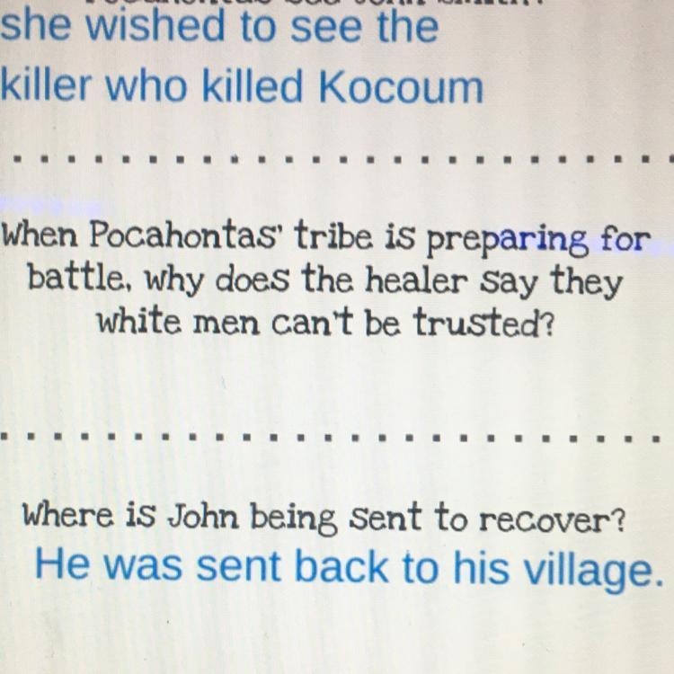 When Pocahontas' tribe is preparing for battle, why does the healer Say they white-example-1