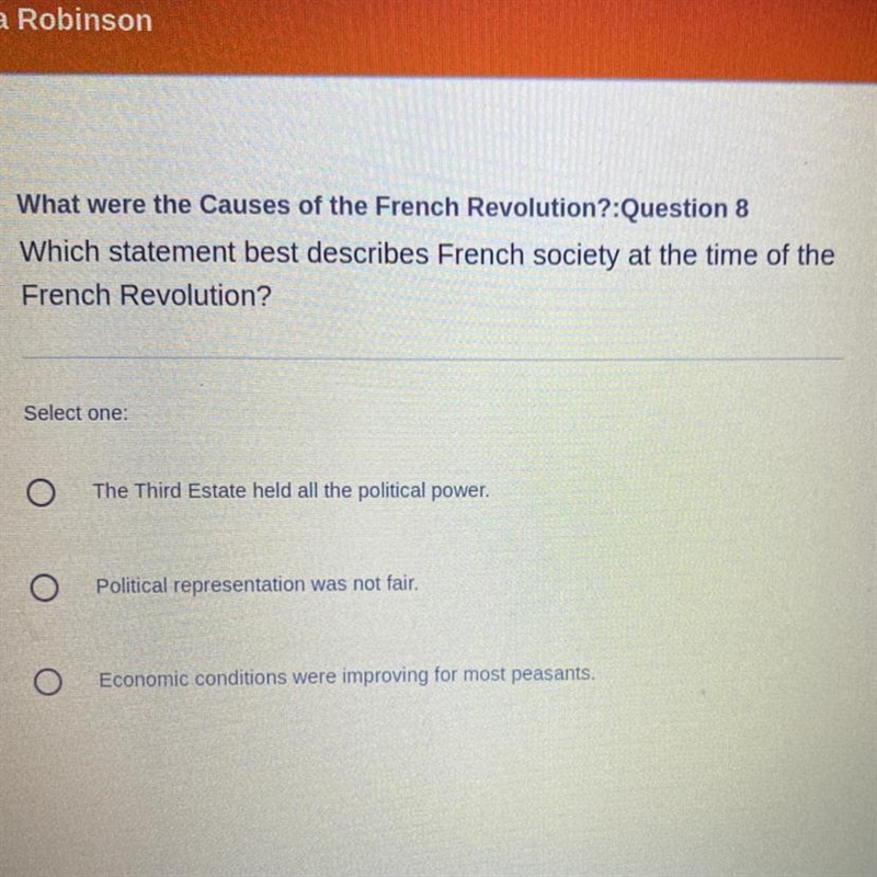 Which statement best describes French society at the time of the French Revolution-example-1