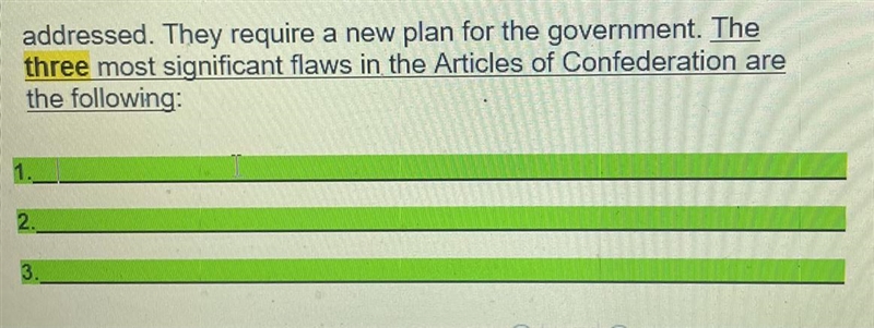 HELP ILL GIVE BAINLESTS What is the three most significant flaws in the articles of-example-1