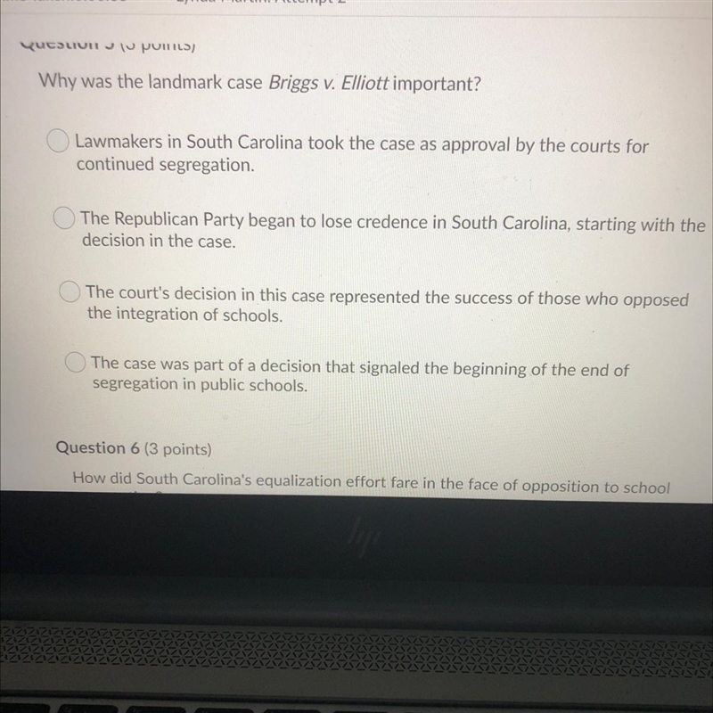 I NEED HELP ASAP! why was the landmark case Briggs v. Ellliot important-example-1