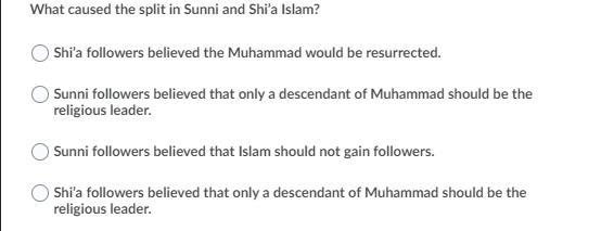 What caused the split in sunni and shi-example-1