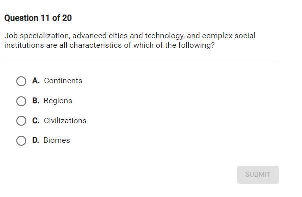 job specializations, advanced cities and technology and complex social instituitions-example-1