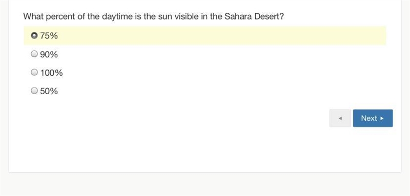 What percent of the daytime is she sun visible in the Sahara desert-example-1