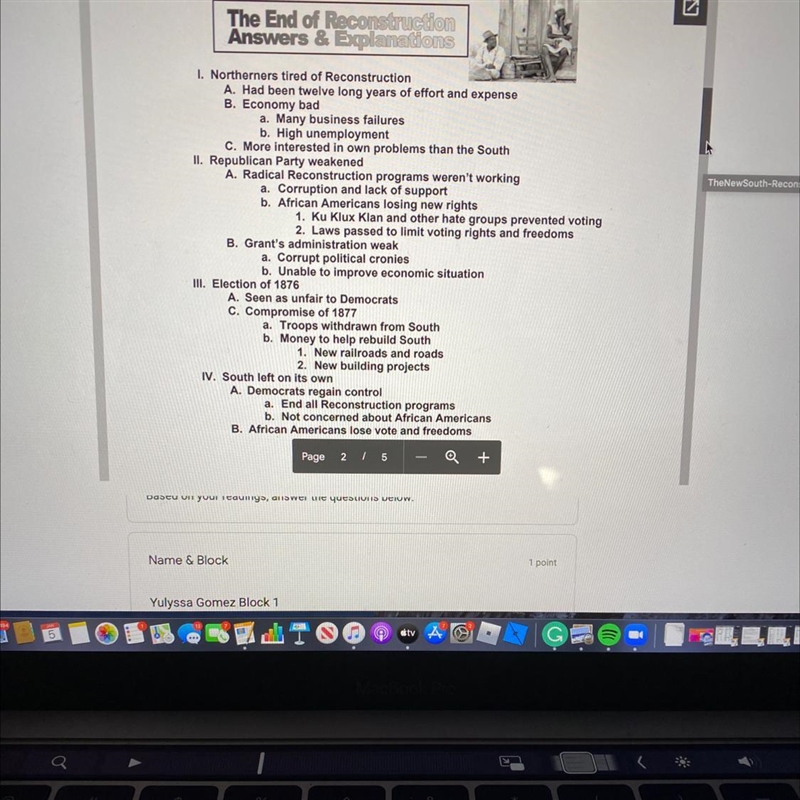 Which conclusion could be drawn based on outline in your readings information? A.reconstruction-example-1