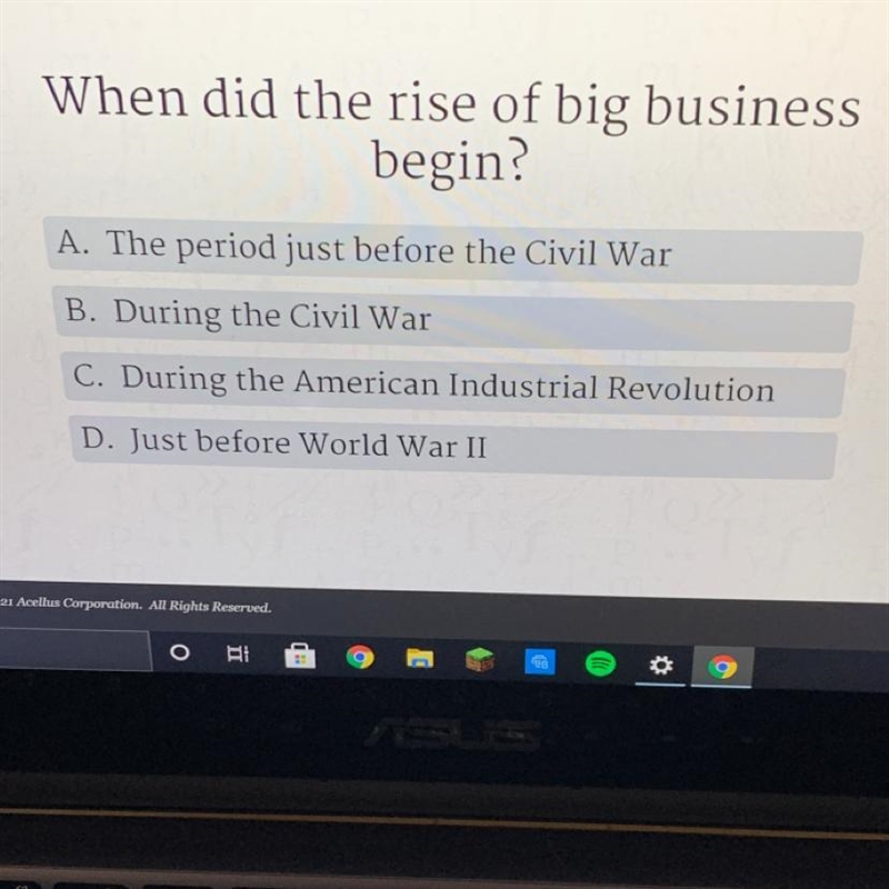 When did the rise of big businesses began-example-1