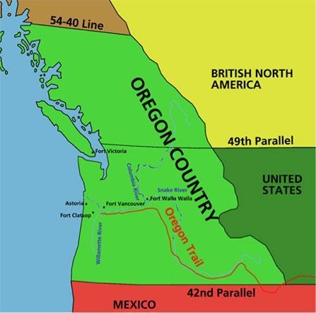 How did this map change following the Treaty of Washington in 1846? ( 10 points) a-example-1