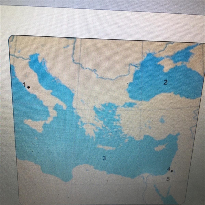 Which number on the map indicates Rome? O1 O2 O3 04 O5-example-1