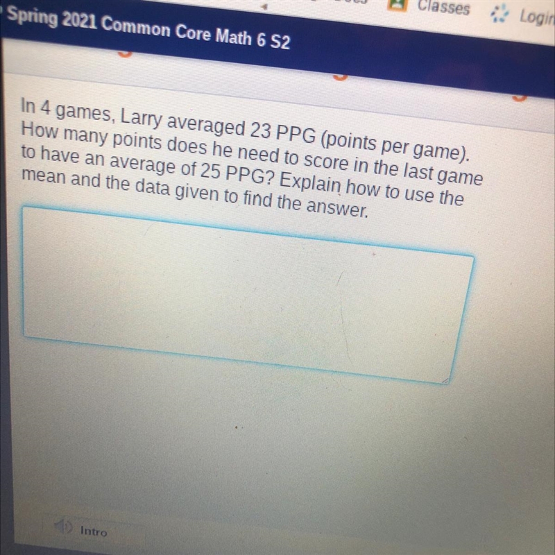 in 4 games larry averaged 23 PPG How many points does he need to score in the last-example-1