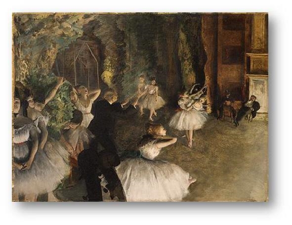 What Japanese characteristic did Degas use in the painting below, as well as much-example-1