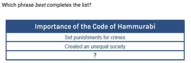 PLEASE HELP!!! A. Ordered the end of slavery B. Gave women more social power C. Was-example-1