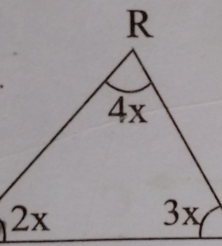 Find the value of x in each of the given triangles.​-example-1