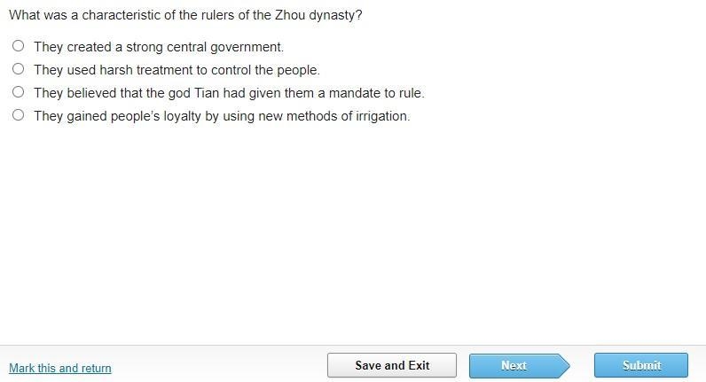 What was a characteristic of the rulers of the Zhou dynasty?-example-1