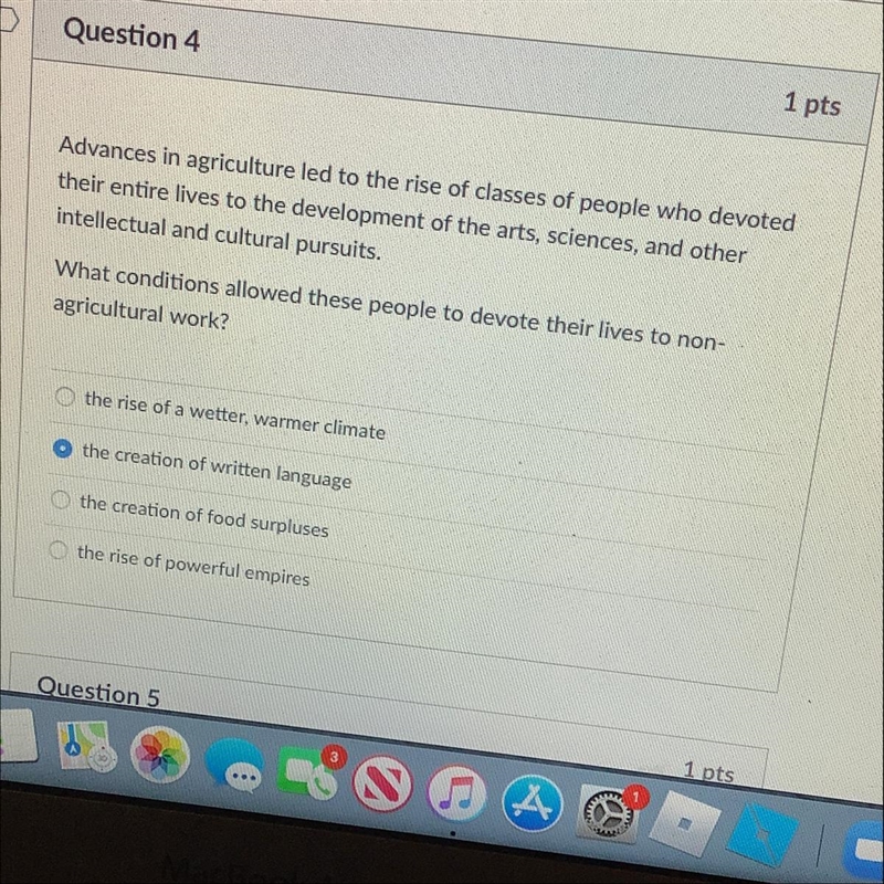 Advances in agriculture led to the rise of classes of people who devoted their entire-example-1