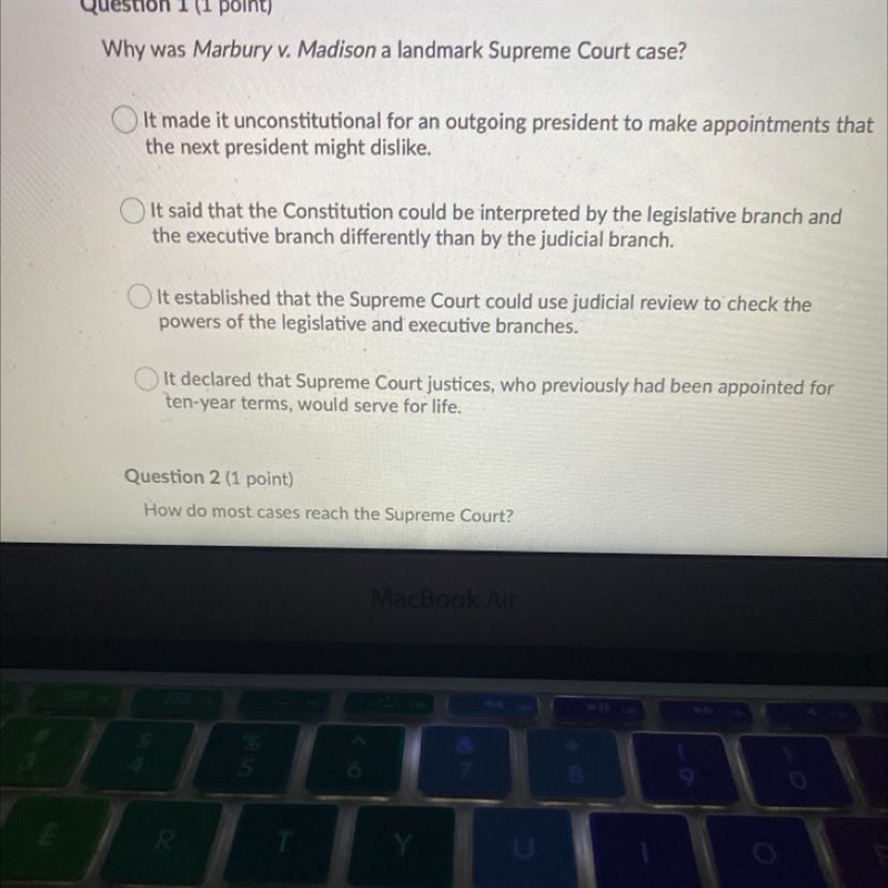 Why was Marbury v. Madison a landmark Supreme Court case?-example-1